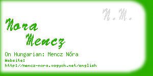 nora mencz business card